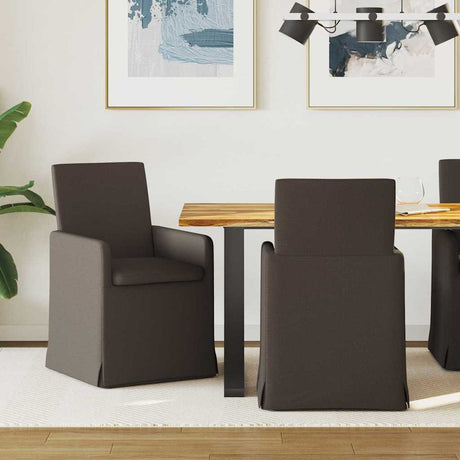 Vidaxl eettafelstoelen 2 st linnen donkergrijs 57 x 68 x 94 cm
