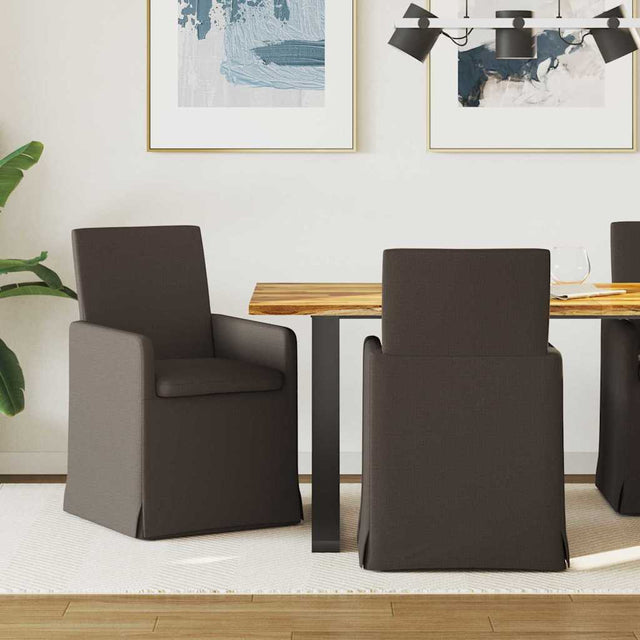 Vidaxl eettafelstoelen 2 st linnen donkergrijs 57 x 68 x 94 cm