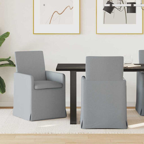 Vidaxl eettafelstoelen 2 st stof lichtgrijs 57 x 68 x 94 cm
