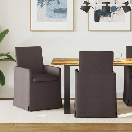 Vidaxl eettafelstoelen 2 st stof donkerbruin 57 x 68 x 94 cm