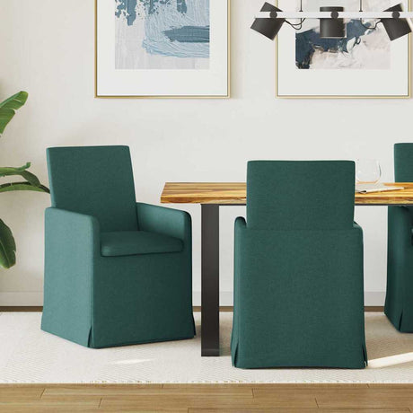 Vidaxl eettafelstoelen 2 st stof donkergroen 57 x 67 x 95 cm