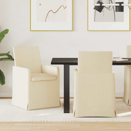 Vidaxl eettafelstoelen 2 st stof crème 57 x 67 x 95 cm