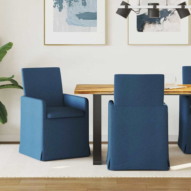 Vidaxl eettafelstoelen 2 st stof blauw 57 x 68 x 94 cm