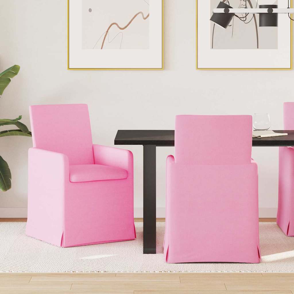 Vidaxl eettafelstoelen 2 st stof roze 57 x 68 x 94 cm