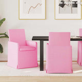 Vidaxl eettafelstoelen 2 st stof roze 57 x 68 x 94 cm