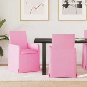 Vidaxl eettafelstoelen 2 st stof roze 57 x 68 x 94 cm