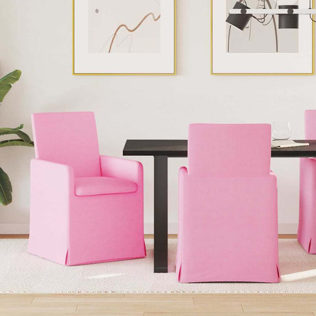 Vidaxl eettafelstoelen 2 st stof roze 57 x 68 x 94 cm