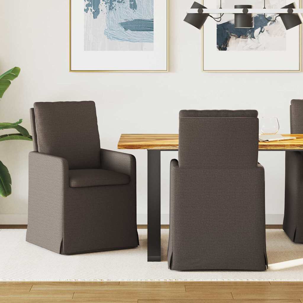 Vidaxl eettafelstoelen 2 st linnen donkergrijs 57 x 67 x 98 cm