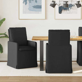 Vidaxl eettafelstoelen 2 st stof zwart 57 x 67 x 98 cm