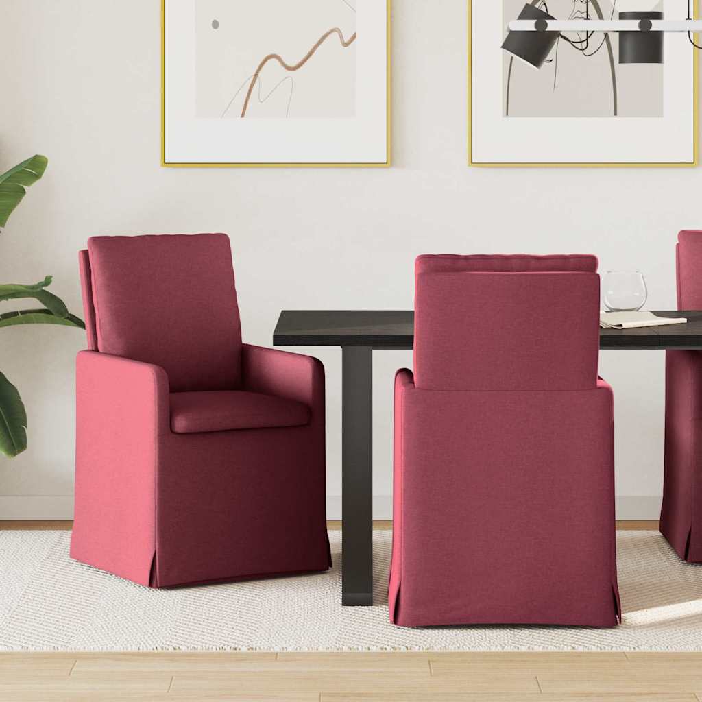 Vidaxl eettafelstoelen 2 st stof wijnrood 57 x 67 x 98 cm