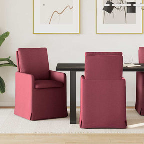 Vidaxl eettafelstoelen 2 st stof wijnrood 57 x 67 x 98 cm