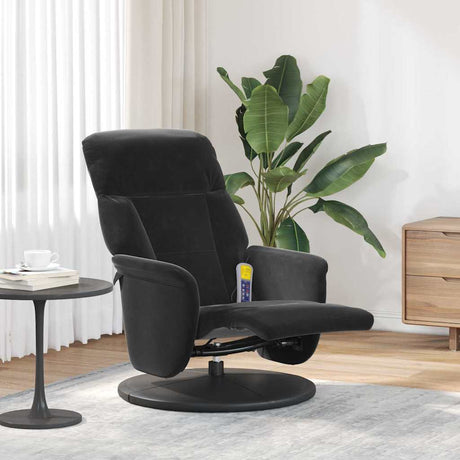 Vidaxl massage recliner stoel zwart 91 x 71 x 105 cm fluweel