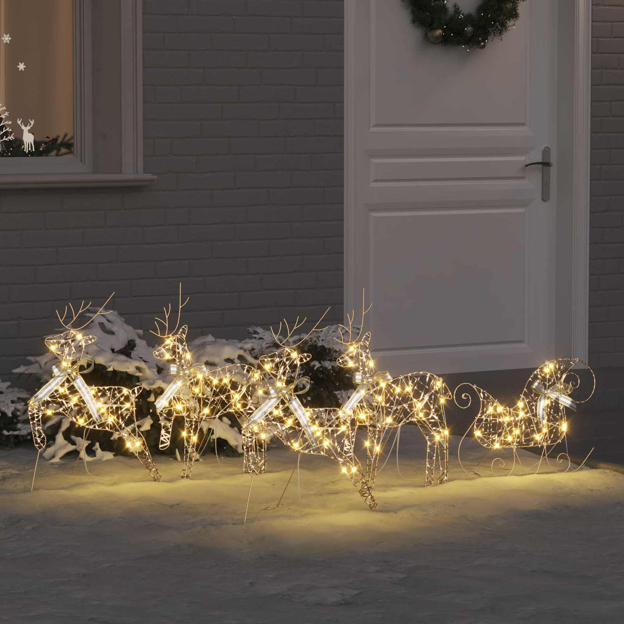 Vidaxl led rendieren met 40 led 5 pcs goud pet