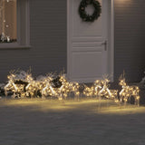 Vidaxl led rendieren met 40 led 7 pcs goud pet