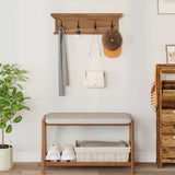 Vidaxl wandkapstok naturel 70 x 10 x 20 cm massief teakhout