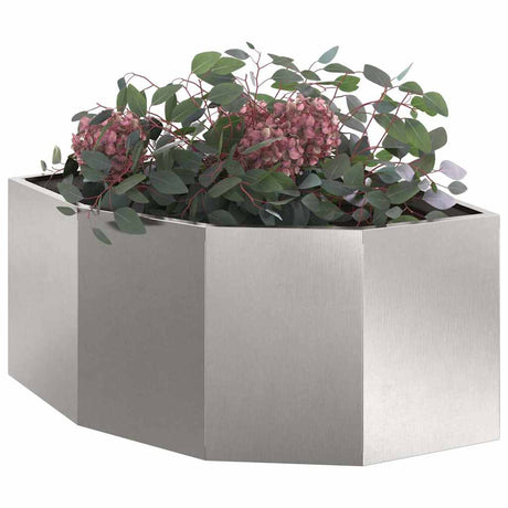 Vidaxl hoek plantbak zilver 60 x 60 x 35 cm roestvrij staal