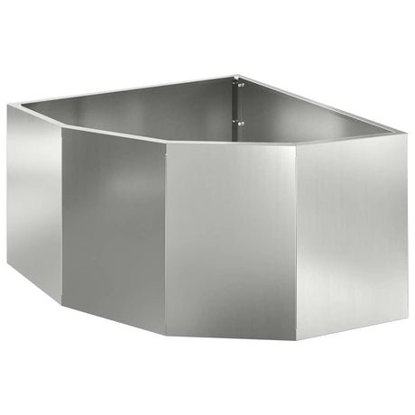 Vidaxl hoek plantbak zilver 60 x 60 x 35 cm gegalvaniseerd staal