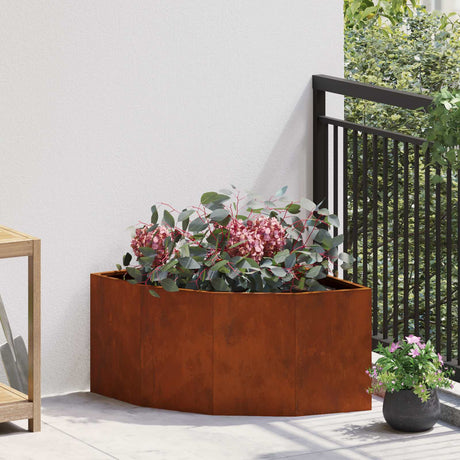 Vidaxl hoek plantbak roestkleurig 60 x 60 x 35 cm weervast staal