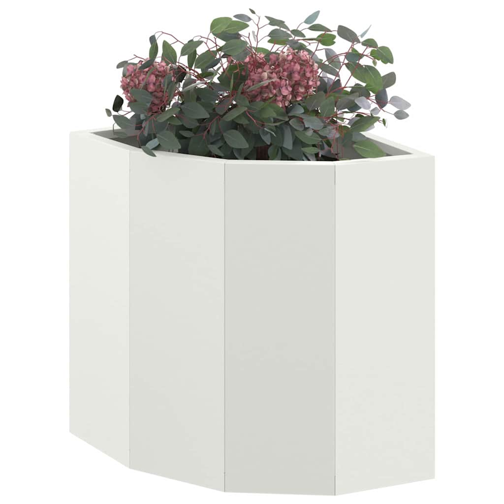 Vidaxl hoek plantbak wit 30 x 30 x 35 cm staal