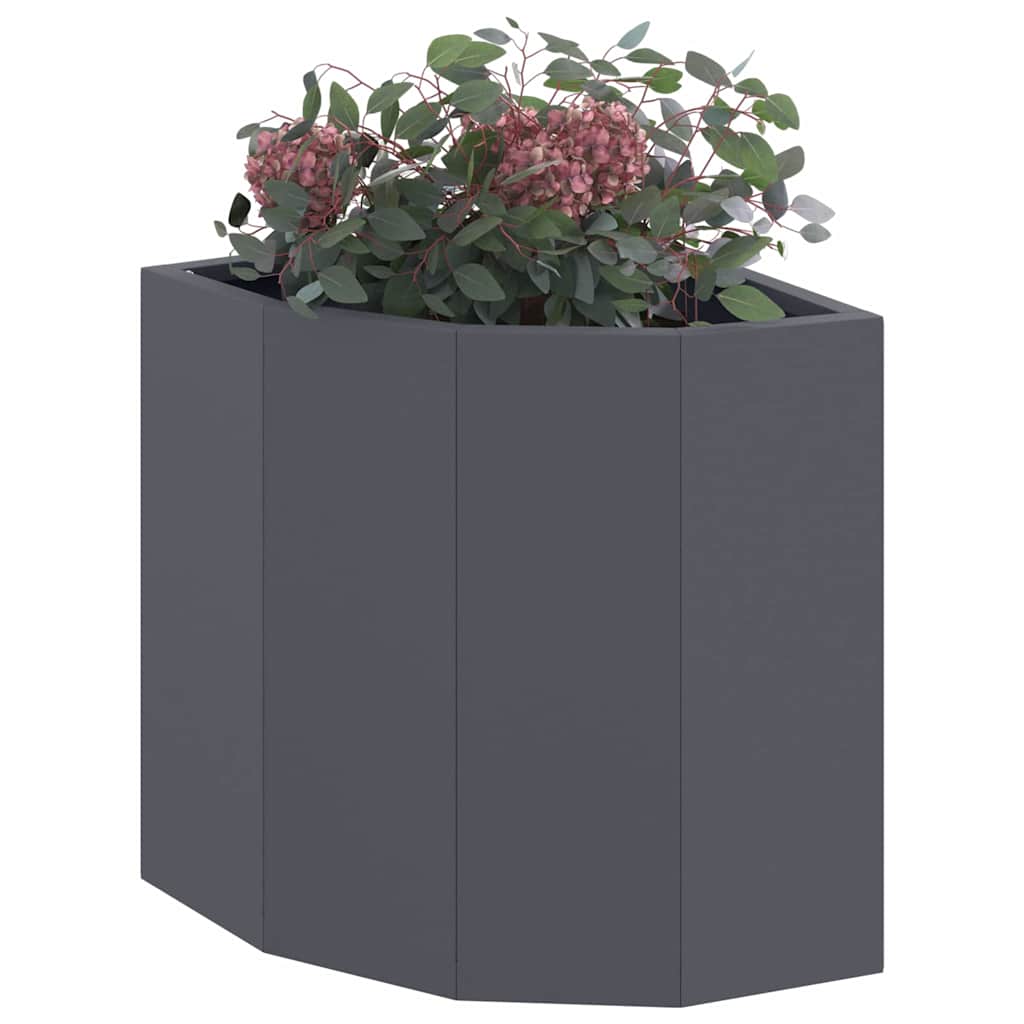 Vidaxl hoek plantbak antraciet 30 x 30 x 35 cm staal