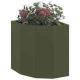 Vidaxl hoek plantbak olijfgroen 30 x 30 x 35 cm staal