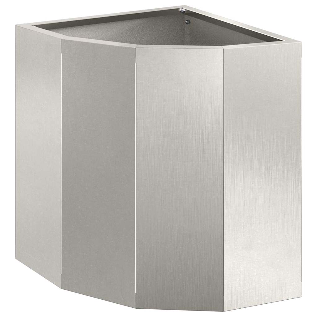 Vidaxl hoek plantbak zilver 30 x 30 x 35 cm roestvrij staal