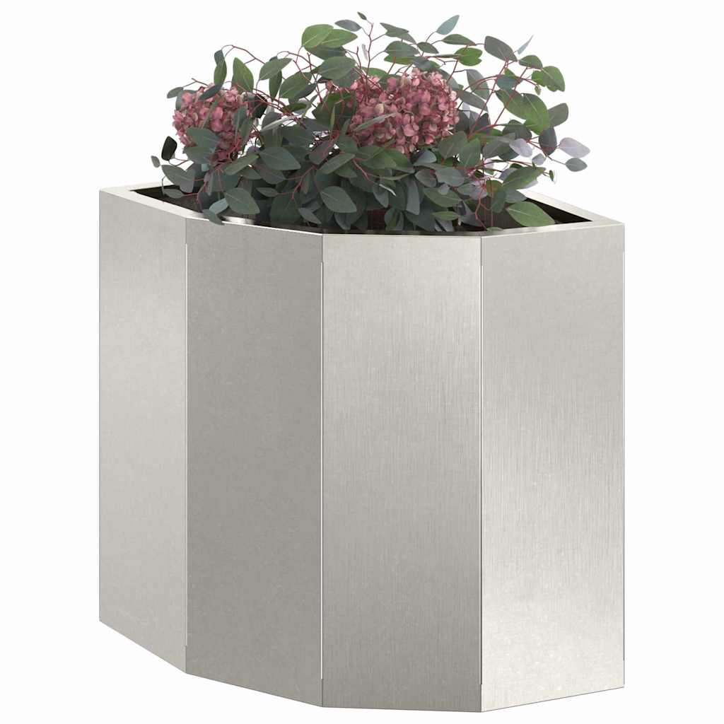 Vidaxl hoek plantbak zilver 30 x 30 x 35 cm roestvrij staal