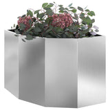 Vidaxl hoek plantbak zilver 60 x 60 x 50 cm gegalvaniseerd staal