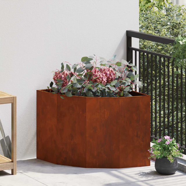 Vidaxl hoek plantbak roestkleurig 60 x 60 x 50 cm weervast staal