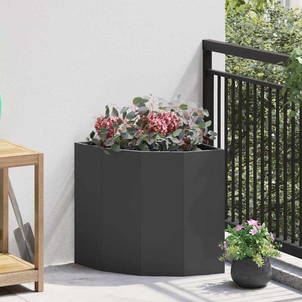 Vidaxl hoek plantbak zwart 45 x 45 x 50 cm staal