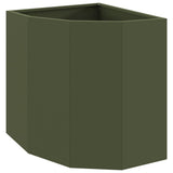 Vidaxl hoek plantbak olijfgroen 45 x 45 x 50 cm staal