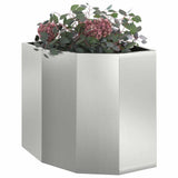 Vidaxl hoek plantbak zilver 45 x 45 x 50 cm gegalvaniseerd staal