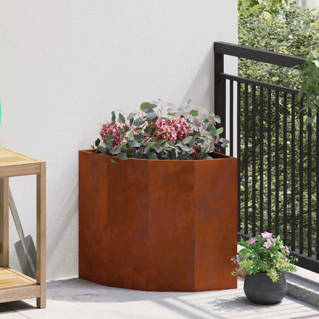 Vidaxl hoek plantbak roestkleurig 45 x 45 x 50 cm weervast staal