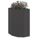 Vidaxl hoek plantbak zwart 30 x 30 x 50 cm staal