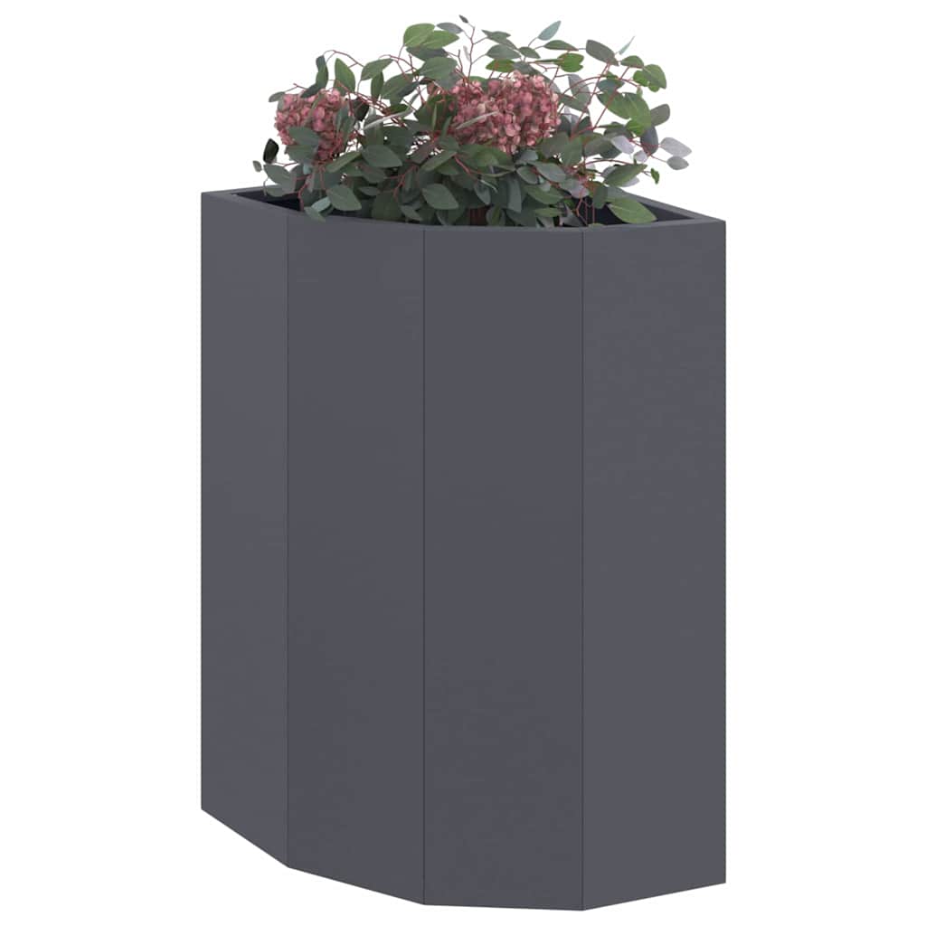 Vidaxl hoek plantbak antraciet 30 x 30 x 50 cm staal