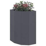 Vidaxl hoek plantbak antraciet 30 x 30 x 50 cm staal