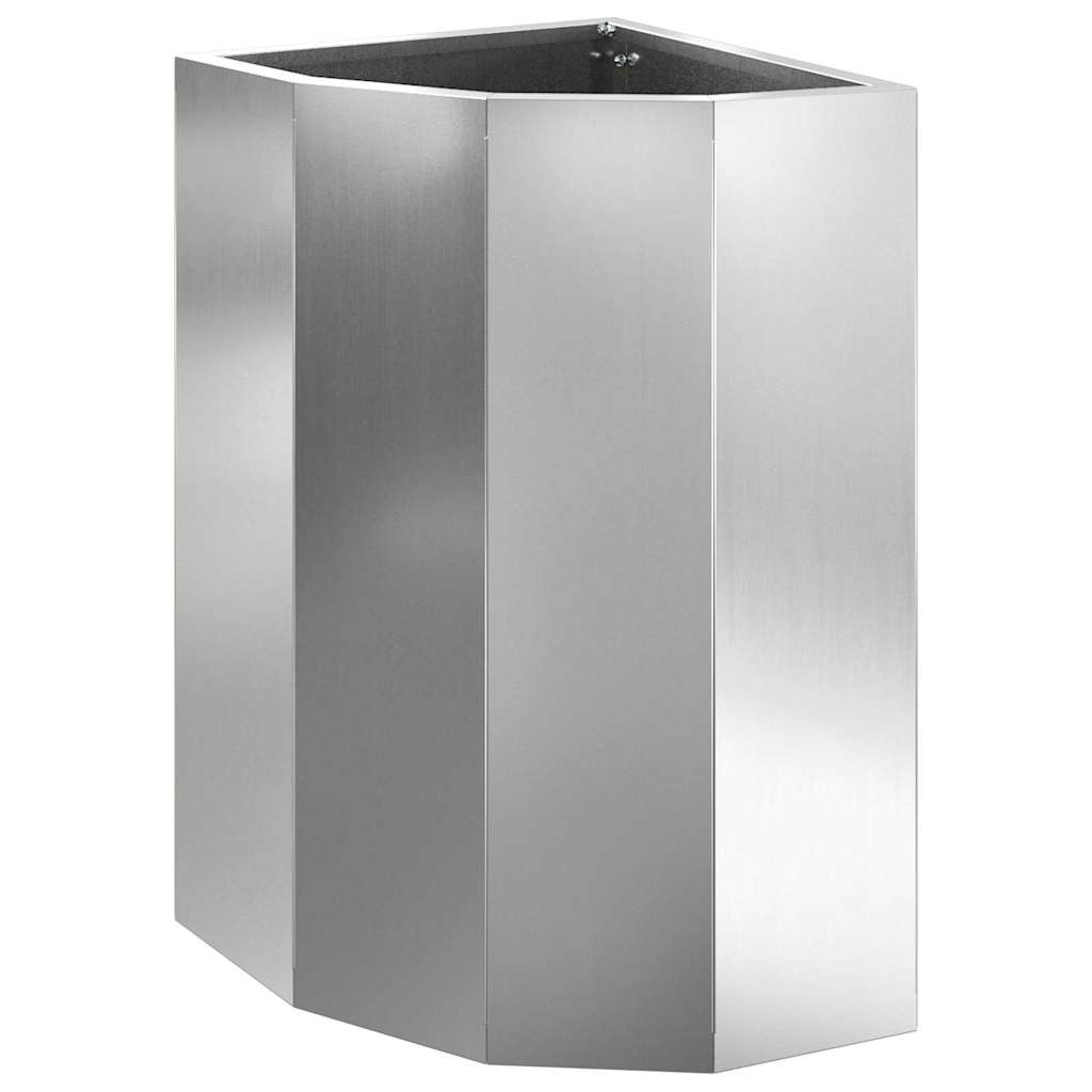 Vidaxl hoek plantbak zilver 30 x 30 x 50 cm gegalvaniseerd staal