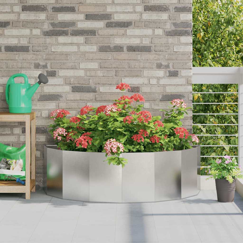 Vidaxl plantenbak zilver 120 x 60 x 35 cm roestvrij staal