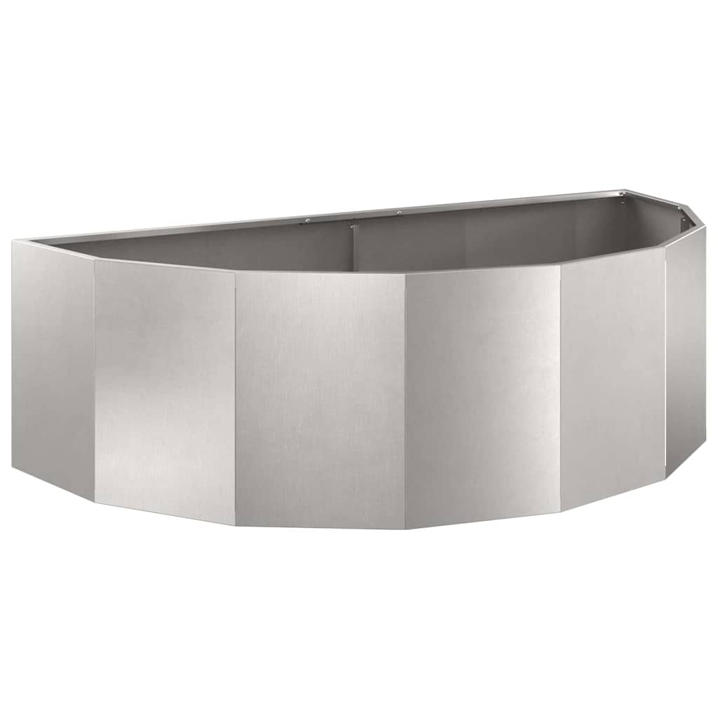 Vidaxl plantenbak zilver 120 x 60 x 35 cm roestvrij staal