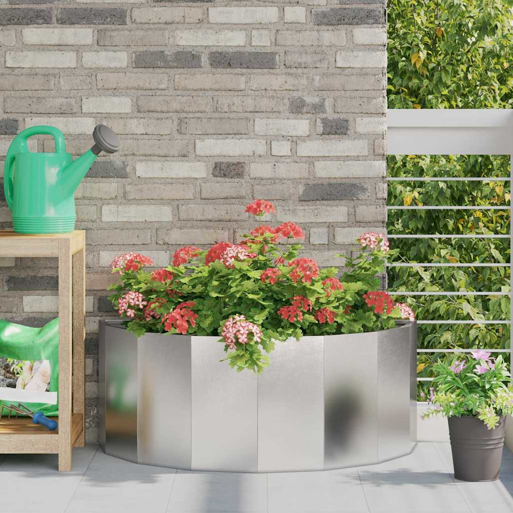 Vidaxl plantenbak zilver 90 x 45 x 35 cm roestvrij staal