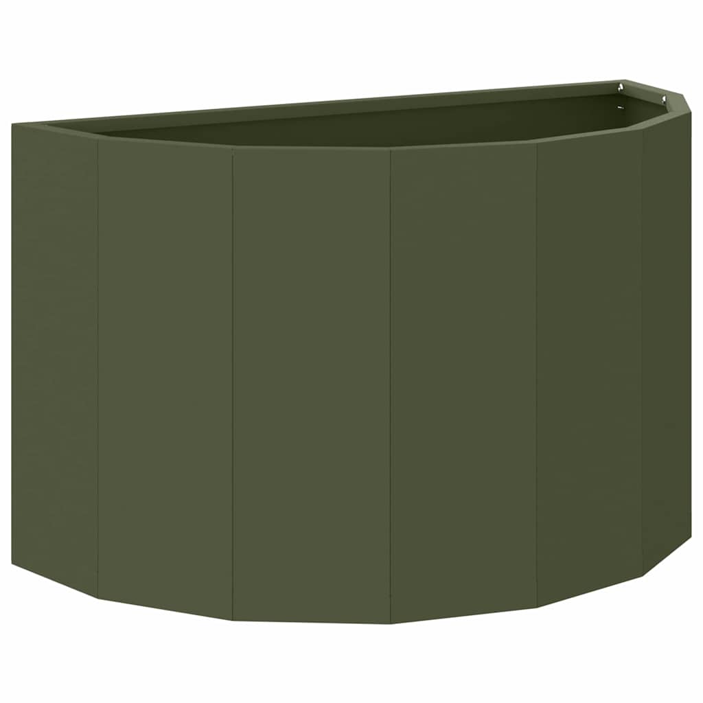 Vidaxl plantenbak olijf groen 60 x 30 x 35 cm staal