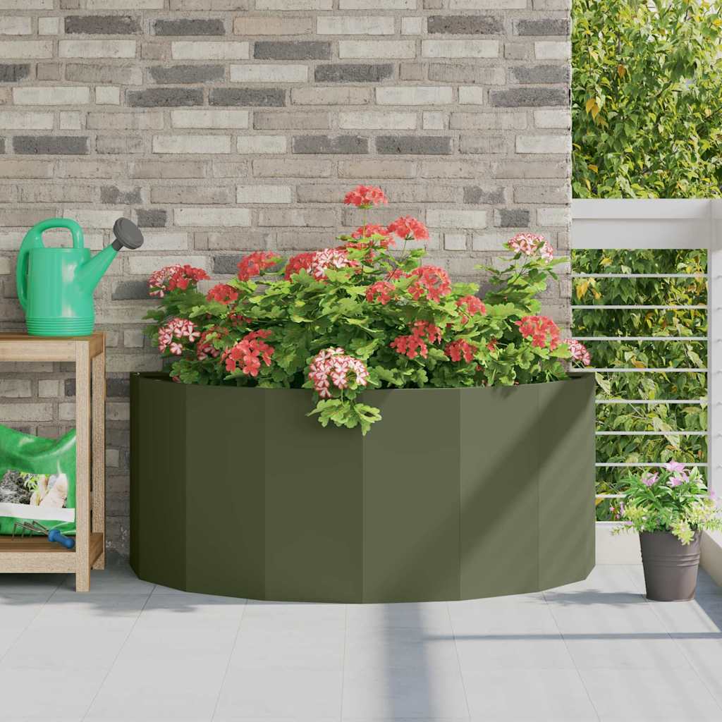 Vidaxl plantenbak olijf groen 120 x 60 x 50 cm staal