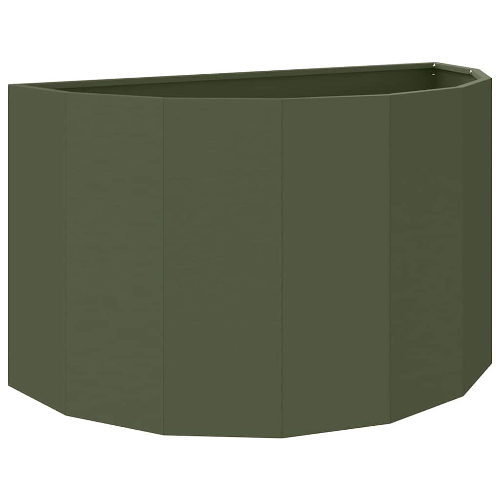Vidaxl plantenbak olijf groen 90 x 45 x 50 cm staal