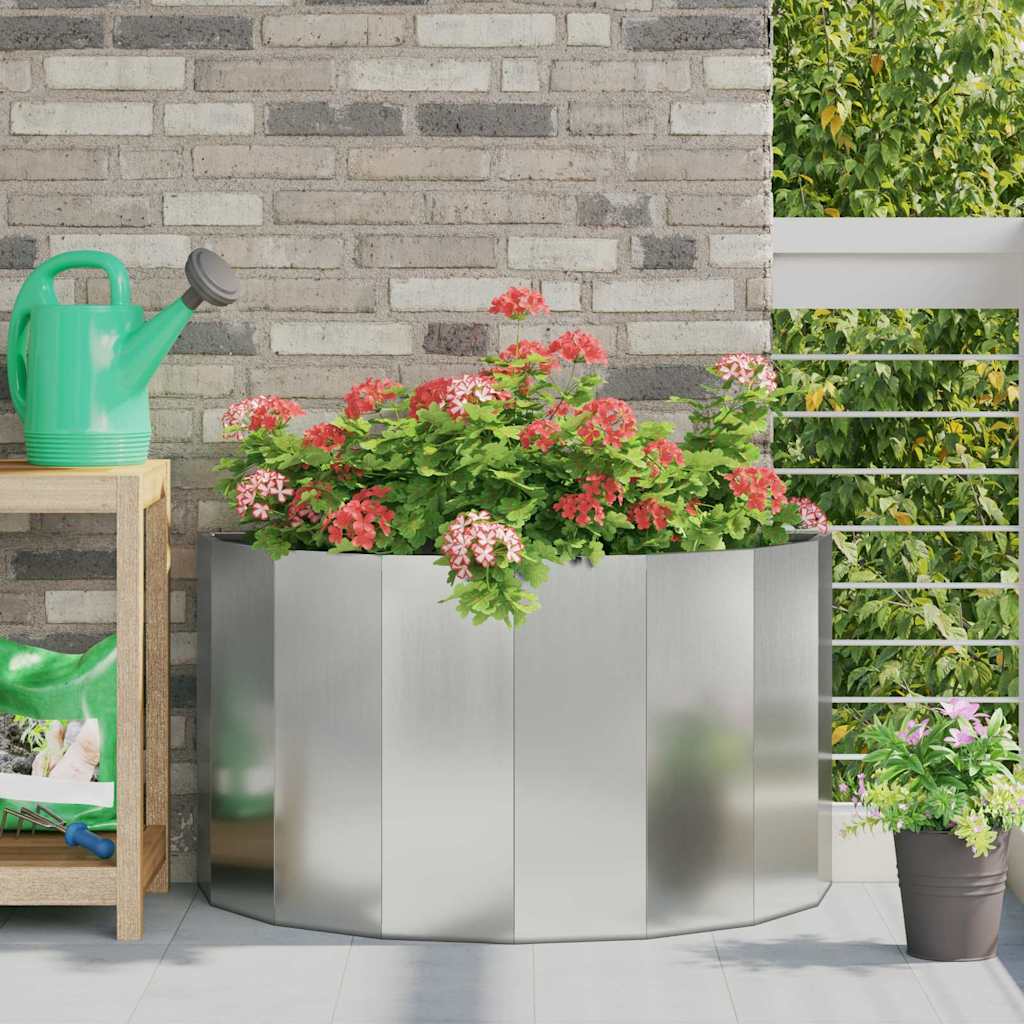 Vidaxl plantenbak zilver 90 x 45 x 50 cm gegalvaniseerd staal
