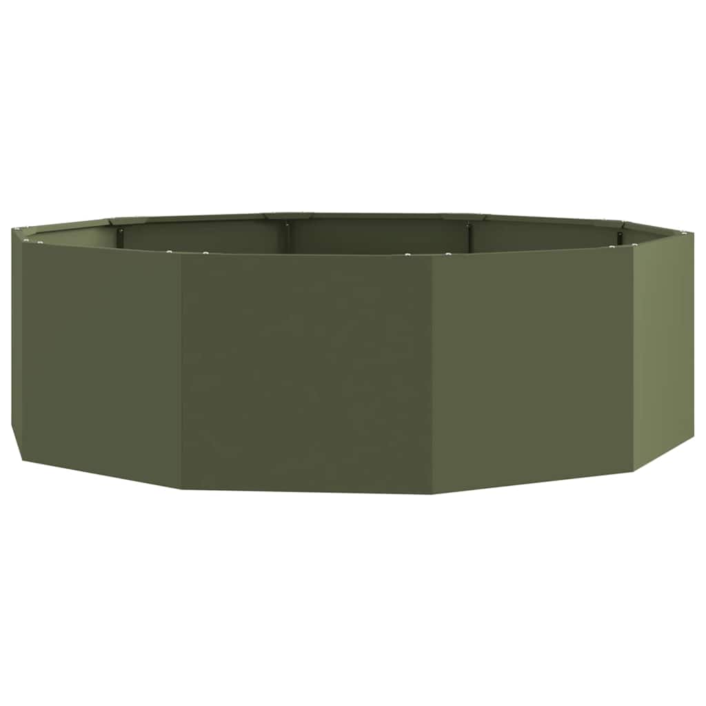 Vidaxl plantenbak olijf groen 120 x 120 x 35 cm staal