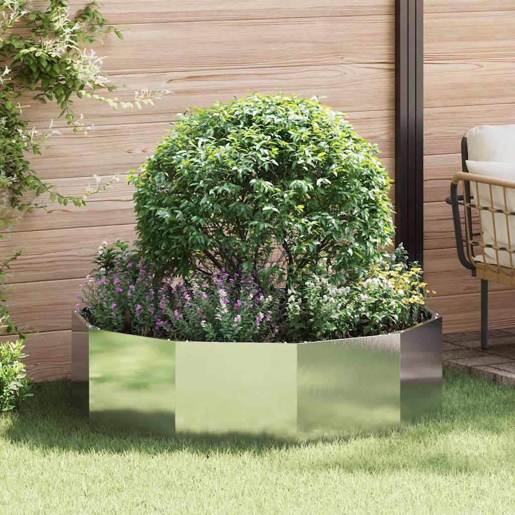 Vidaxl plantenbak zilver 120 x 120 x 35 cm roestvrij staal
