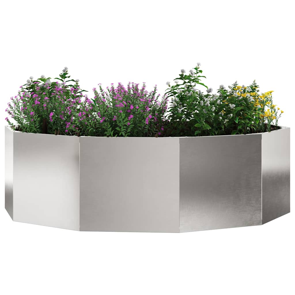 Vidaxl plantenbak zilver 120 x 120 x 35 cm roestvrij staal