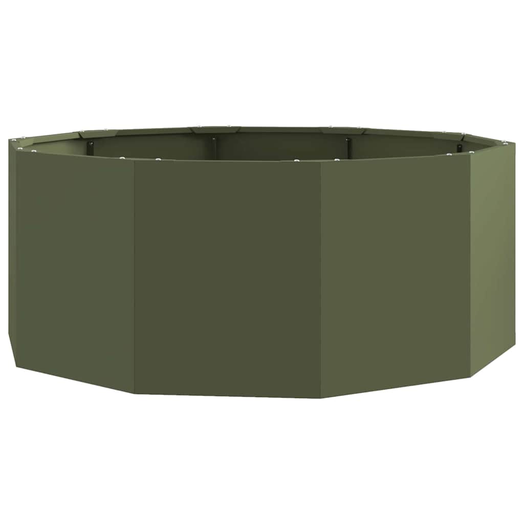 Vidaxl plantenbak olijf groen 90 x 90 x 35 cm staal