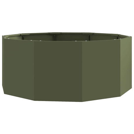 Vidaxl plantenbak olijf groen 90 x 90 x 35 cm staal