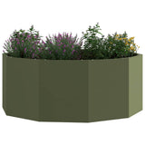 Vidaxl plantenbak olijf groen 90 x 90 x 35 cm staal